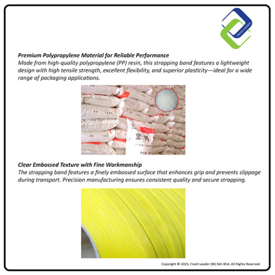 White PP Strapping Band 12mm x 0.7mm x 1800m – Eco-Friendly Packaging Strap for Cartons & Logistics