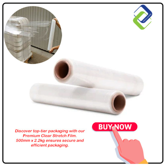 Transparent Packaging: Clear Stretch Film 500mm x 2.2kg - Reliable and Strong