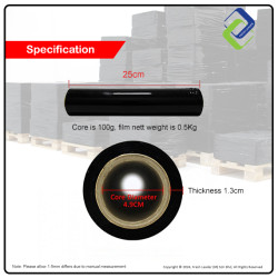 Black Stretch Film 250mm – Durable Plastic Wrapping Roll for Secure Packaging
