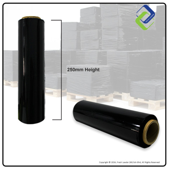 Black Stretch Film 250mm – Durable Plastic Wrapping Roll for Secure Packaging Black Stretch Film 250mm – Durable Plastic Wrapping Roll for Secure Packaging