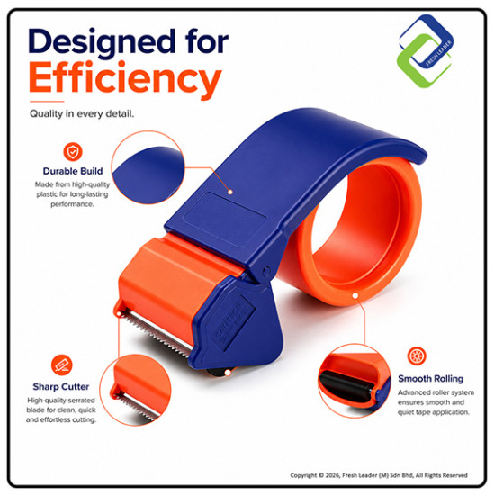 Smooth Operation: 48mm Plastic Roller Tape Dispenser for Quick Taping