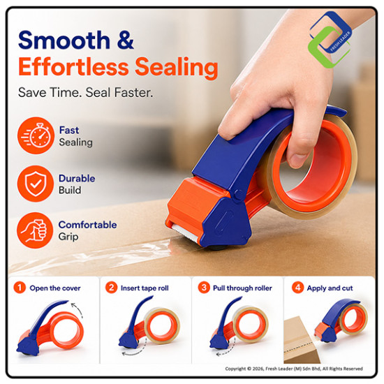 Smooth Operation: 48mm Plastic Roller Tape Dispenser for Quick Taping