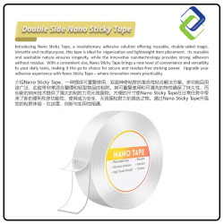 Versatile Nano Sticky Tape - 3cm x 3m Washable Adhesive Strip for Any Surface