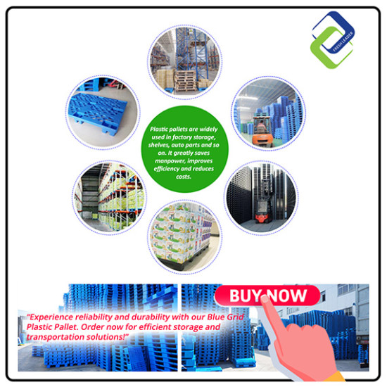 Durable Blue Plastic Pallet 1m x 0.8m – Nine-Leg Heavy-Duty Grid for Warehouse and Storage Durable Blue Plastic Pallet 1m x 0.8m – Nine-Leg Heavy-Duty Grid for Warehouse and Storage