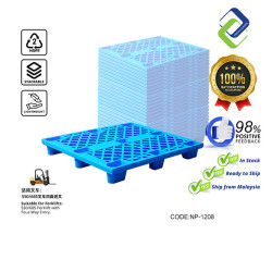Durable Blue Plastic Pallet 1.2m x 0.8m – Nine-Leg Heavy-Duty Grid for Warehouse and Storage