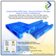 Industrial Blue HDPE Pallet – Strong Grid Deck, 3-Stringer Base for Factory & Storage Use