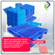 Industrial Blue HDPE Pallet – Strong Grid Deck, 3-Stringer Base for Factory & Storage Use