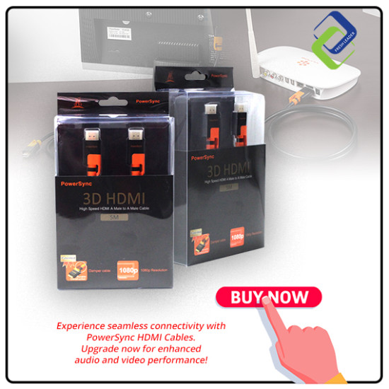 Powersync HDMI Cable 5M: A Male to A Male - Fast Data Transfer for HD Bliss Powersync HDMI Cable 5M: A Male to A Male - Fast Data Transfer for HD Bliss