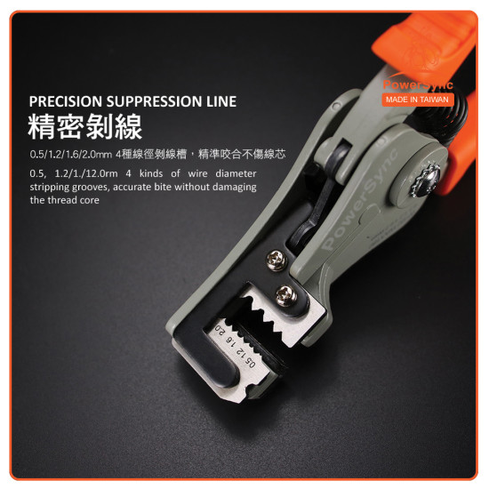 PowerSync Automatic Wire Stripper 7 Inches-4 Kinds Wire Diameters