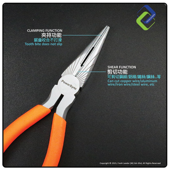PowerSync 6" Precision Long Nose Pliers – Perfect for Crafting, Electronics, and Repairs PowerSync 6" Precision Long Nose Pliers – Perfect for Crafting, Electronics, and Repairs