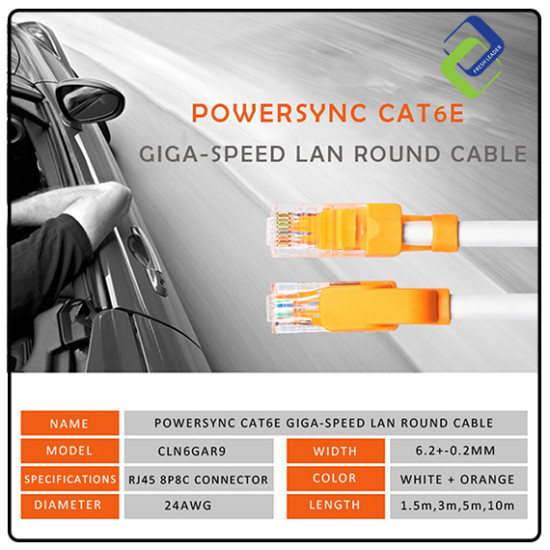 CAT 6e Giga-Speed LAN Round Cable [1.5M] 