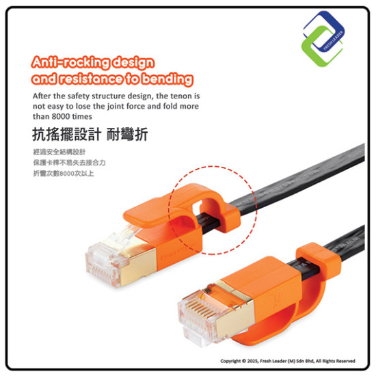 Cat 7 High-Speed Flat LAN Network Cable (Black, 3m) Cat 7 High-Speed Flat LAN Network Cable (Black, 3m)