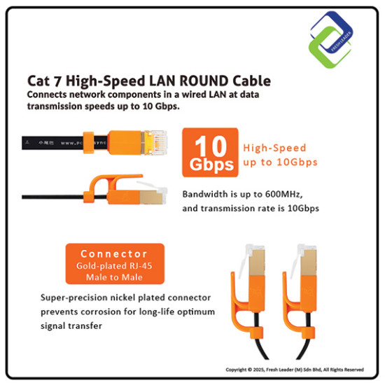 Powersync Cat 7 Flat LAN Cable 1m White – High-Speed 10Gbps Powersync Cat 7 Flat LAN Cable 1m White – High-Speed 10Gbps