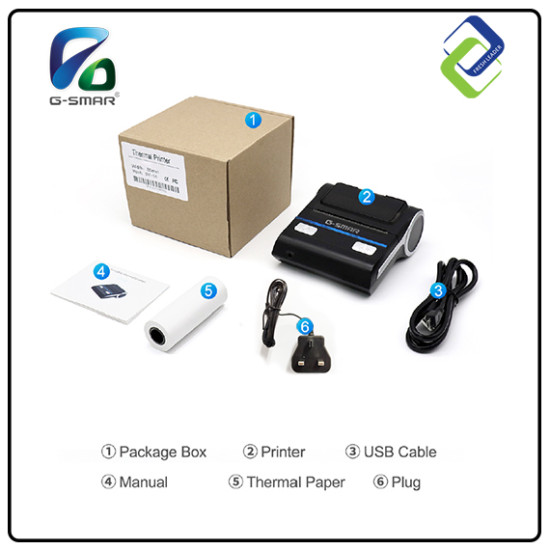 G-Smar Portable Thermal Printer with 80MM Width Receipt G-Smar Portable Thermal Printer with 80MM Width Receipt