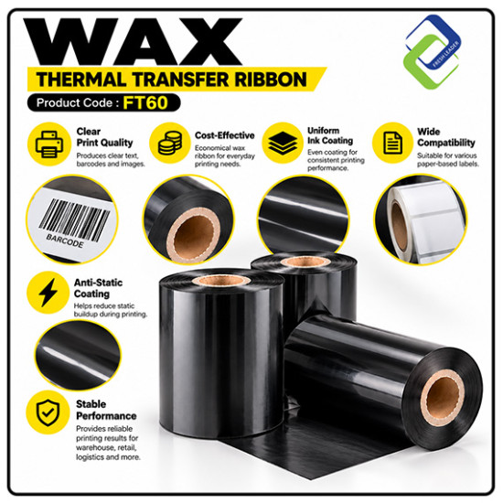 Wax Thermal Transfer Ribbon 60mm × 300m