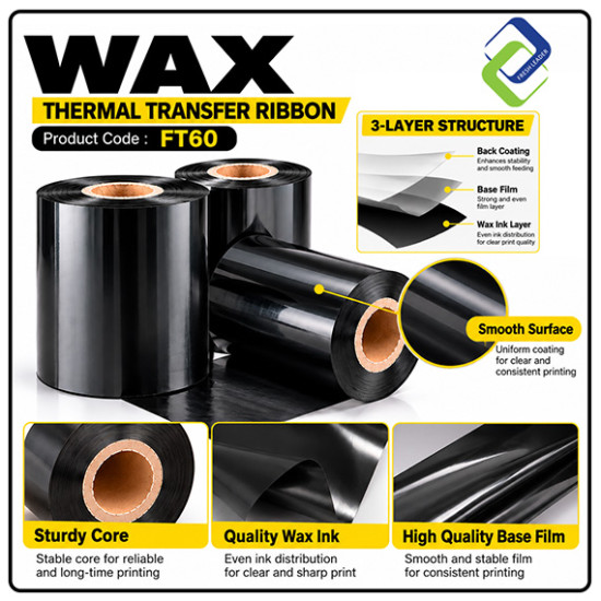 Wax Thermal Transfer Ribbon 60mm × 300m
