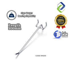 Pegboard Hooks for Tool Storage and Display, 200mm (8 Inches), 10 Pcs/Pack