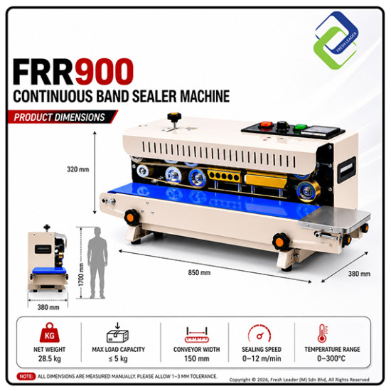 FRR-900 Continuous Band Sealer Machine | Heavy Duty Sealing