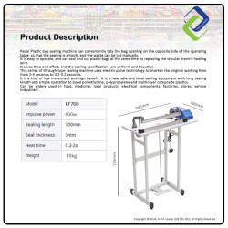 Advanced Digital Pedal Sealer Machine: Impulse 700mm Length