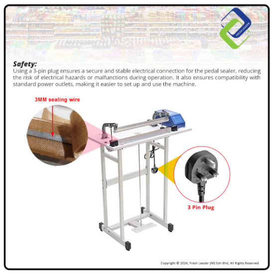 Advanced Digital Pedal Sealer Machine: Impulse 700mm Length Advanced Digital Pedal Sealer Machine: Impulse 700mm Length