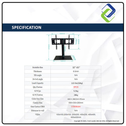 Universal TV Table Stand Base for 32–65 Inch LCD LED Flat Screen – Sturdy & Adjustable Bracket