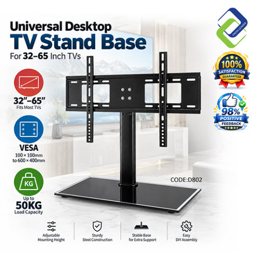 Universal TV Table Stand Base for 32–65 Inch LCD LED Flat Screen – Sturdy & Adjustable Bracket