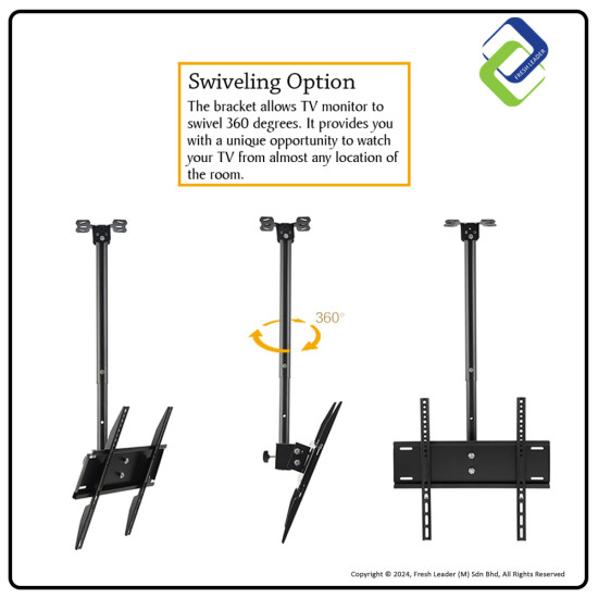 Premium Adjustable TV Mount Bracket | LCD LED Tilt Ceiling Wall | 32"-72"