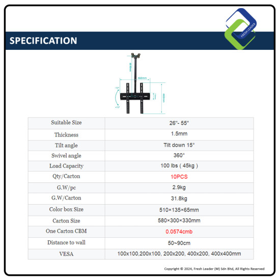 Best TV Bracket: 26"-55" LCD LED TV Wall & Ceiling Mount Best TV Bracket: 26"-55" LCD LED TV Wall & Ceiling Mount
