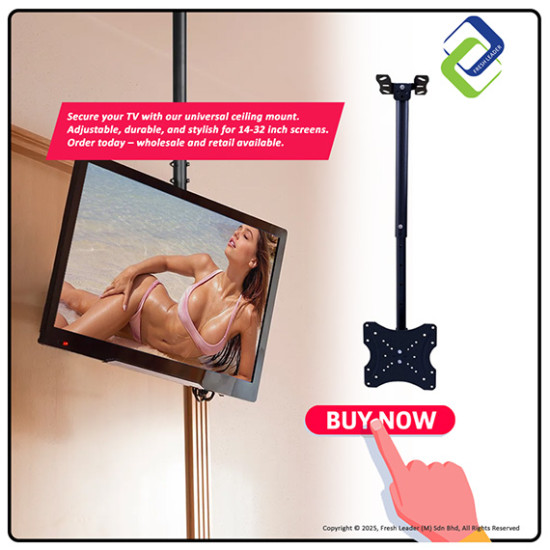 Universal Ceiling TV Mount Bracket for LCD LED 14-32 Inch – Tilt & Swivel Wall Holder