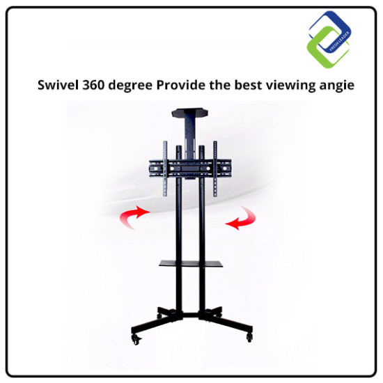 Mobile TV Stand with Locking Wheels – Compatible with 32"-65" LED/LCD TVs for Easy Mobility