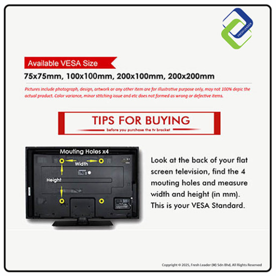 Wall Mount Bracket for 14–24” LED LCD Monitors – Sturdy & Space-Saving Design