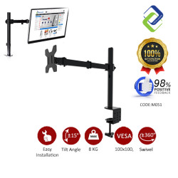 Single Monitor Arm Fully Adjustable Desk Mount Stand For 1 Screen up to 17”-30"