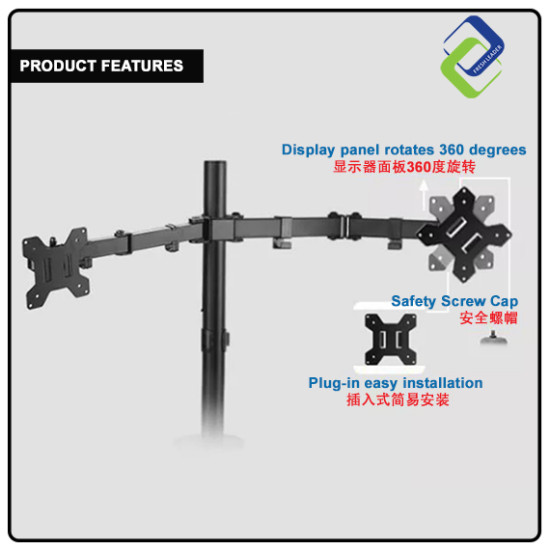 Dual Monitor Arm Fully Adjustable Desk Mount Stand For 2 Screen up to 17”-30" Dual Monitor Arm Fully Adjustable Desk Mount Stand For 2 Screen up to 17”-30"