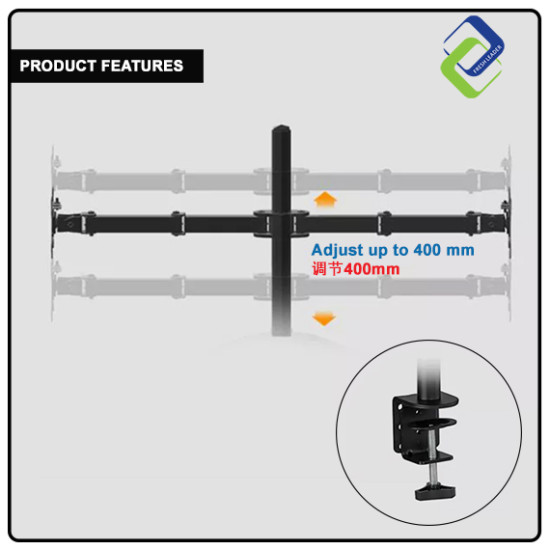 Dual Monitor Arm Fully Adjustable Desk Mount Stand For 2 Screen up to 17”-30" Dual Monitor Arm Fully Adjustable Desk Mount Stand For 2 Screen up to 17”-30"