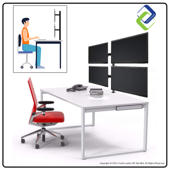 4 Monitor Arm Fully Adjustable Desk Mount Stand For 4 Screen up to 17”-30" 4 Monitor Arm Fully Adjustable Desk Mount Stand For 4 Screen up to 17”-30"