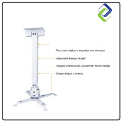 Adjustable Projector Ceiling Mount 43-65cm | Dual Universal Ceiling/Wall Bracket