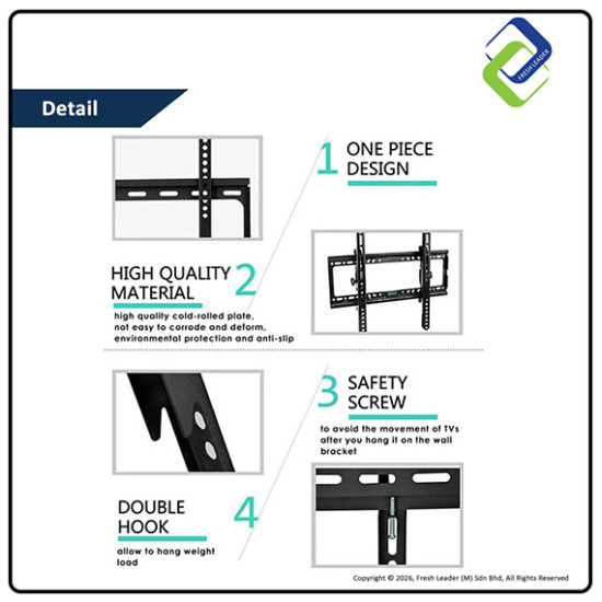 Heavy Duty Tilt TV Bracket 26–55 Inch | Secure Mount