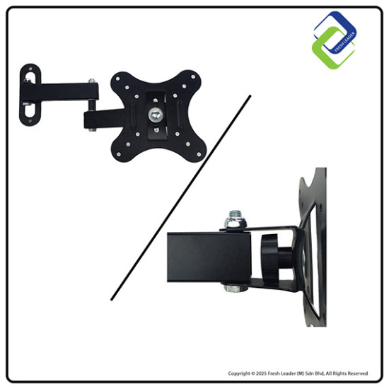 14-27 Plasma Tilt Swivel TV Wall Mount Bracket Black 