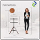 Artisanal Wooden TV Floor Stand – Universal 32-75" Adjustable Mount with 180° Swivel