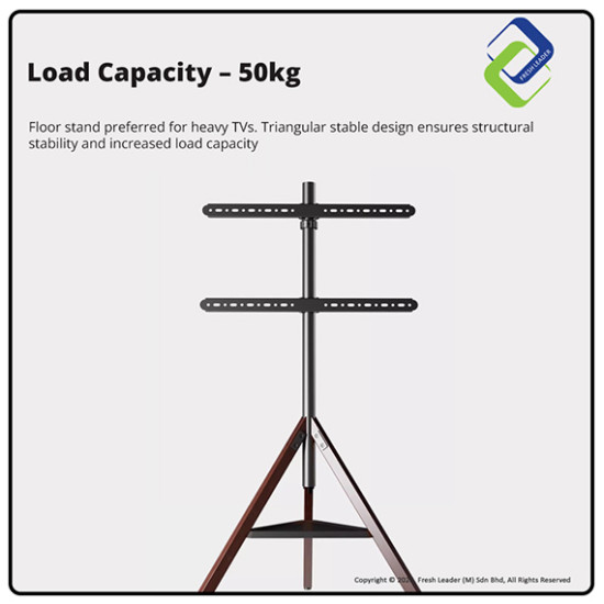 Artisanal Wooden TV Floor Stand – Universal 32-75" Adjustable Mount with 180° Swivel