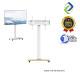 Stylish Pearl White Rolling TV Stand – Universal 32–75 Inch Mobile Floor Trolley, Elegant No Shelf Look