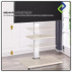 Sleek Pearl White Adjustable TV Floor Stand with Shelf, Refined Mobile Trolley on Wheels, Fits 32–75 Inch Flat & Curved Screens