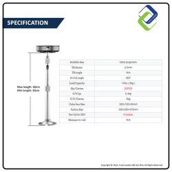 Projector Ceiling/Wall Mount with Extendable Arm 30–60cm – Universal Fit, Strong Support