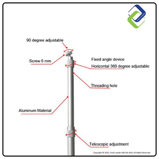Projector Ceiling/Wall Mount with Extendable Arm 30–60cm – Universal Fit, Strong Support