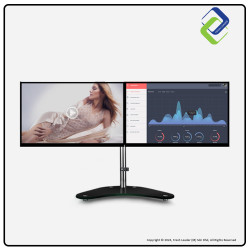 Premium Dual Monitor Stand | Tempered Glass | 15-27 inch | Adjustable Desk Mount