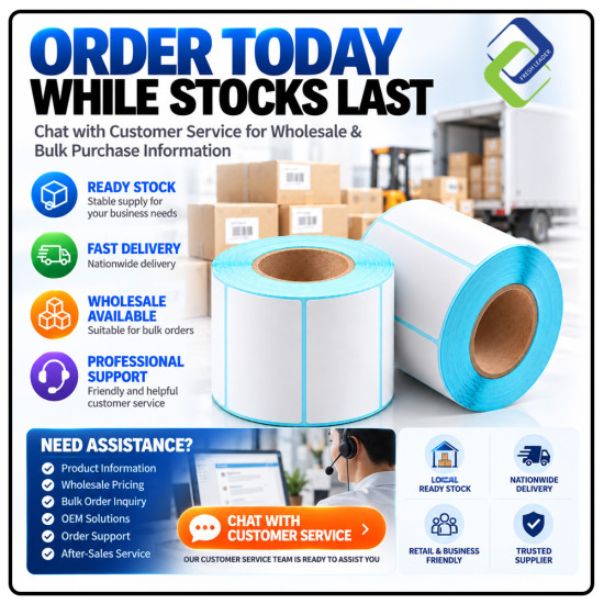 Thermal Label Paper Roll 40mm x 20mm – 1,200 Labels
