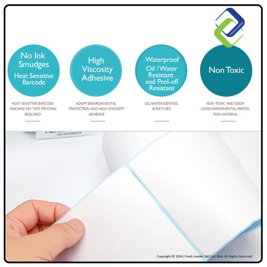 Thermal Label Paper Sticker Roll 40mm X 30mm (2500pcs)