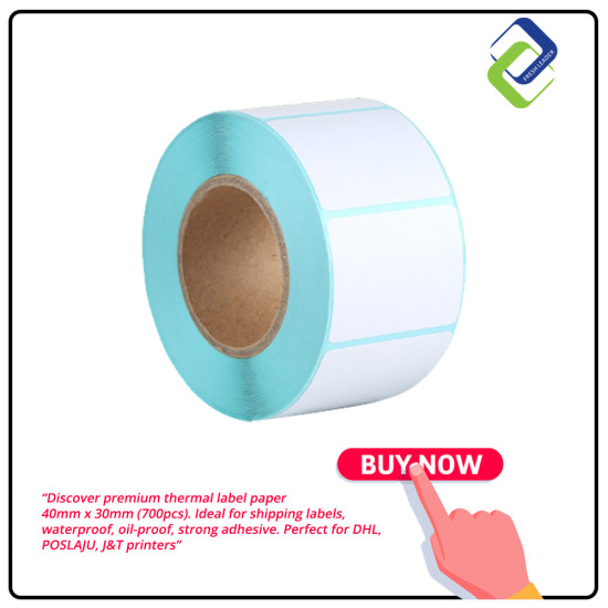 Thermal Label Paper Sticker Roll 40mm X 30mm (700pcs)