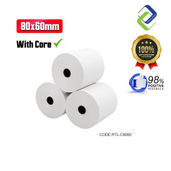 Small Core Thermal Receipt Paper (80mm x 60mm)