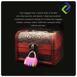 Enhance Safety: Key-Operated Luggage Lock with 3 Colorful Passwords